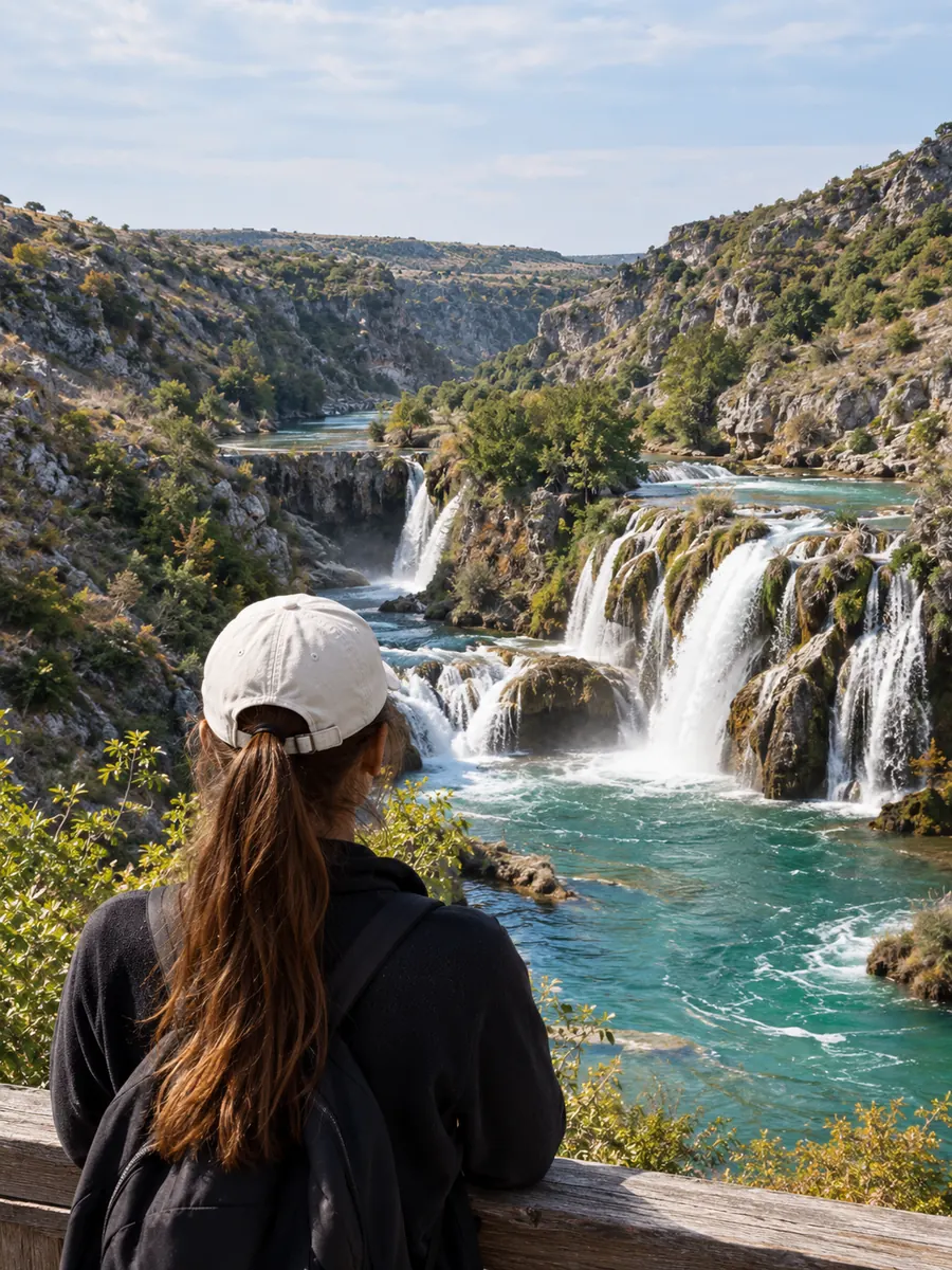 Vue sur les chutes de la Zrmanja
